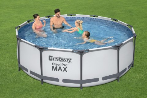 Basen stelażowy Steel Pro MAX 366x100 Szary 12FT BESTWAY 4w1 + Pompa Filtr + Drabinka Basen stelażowy Steel Pro MAX 366x100 Szary 12FT BESTWAY 4w1 + Pompa Filtr + Drabinka
