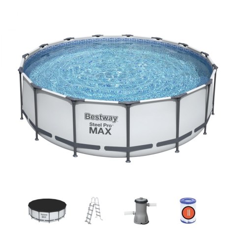 Basen stelażowy Steel Pro MAX 457x122 15FT BESTWAY 5w1 + Akcesoria Basen stelażowy Steel Pro MAX 457x122 15FT BESTWAY 5w1 + Akcesoria