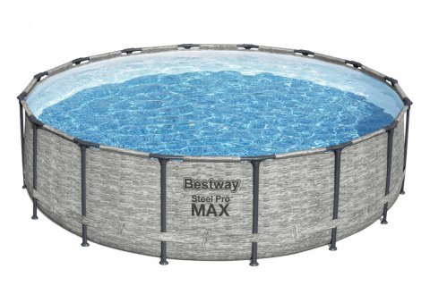 Basen stelażowy Steel Pro MAX 488x122 Imitacja Kamienia 16FT BESTWAY 5w1 + Akcesoria Basen stelażowy Steel Pro MAX 488x122 Imitacja Kamienia 16FT BESTWAY 5w1 + Akcesoria