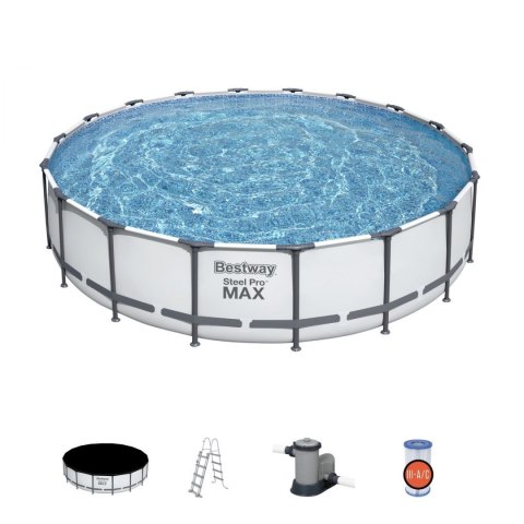 Basen stelażowy Steel Pro MAX 549x122 Szary 18FT BESTWAY 5w1 + Pompa + Pokrywa + Drabinka Basen stelażowy Steel Pro MAX 549x122 Szary 18FT BESTWAY 5w1 + Pompa + Pokrywa + Drabinka