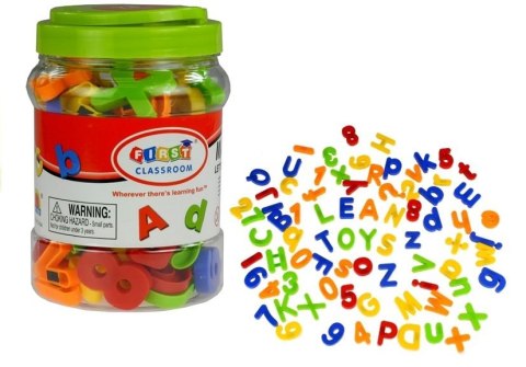 LEAN TOYS Literki Cyferki Magnetyczne w Słoiku Alfabet 78 Elementów LEAN TOYS Literki Cyferki Magnetyczne w Słoiku Alfabet 78 Elementów