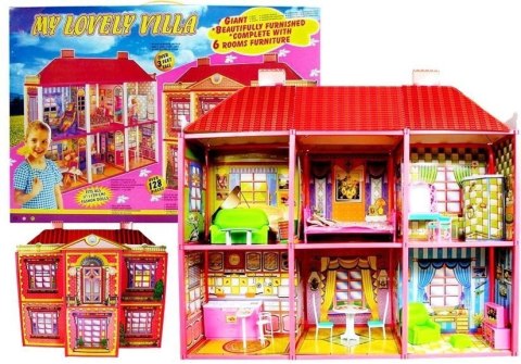LEAN Toys Domek dla Lalek Ogromna Willa z Meblami LEAN Toys Domek dla Lalek Ogromna Willa z Meblami