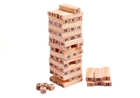 LEAN Toys Drewniana Układanka Wieża Liczby Zręczność LEAN Toys Drewniana Układanka Wieża Liczby Zręczność