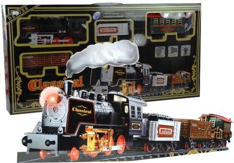 LEAN Toys Duża Kolejka Elektryczna Wagony Świeci Gra 650 cm LEAN Toys Duża Kolejka Elektryczna Wagony Świeci Gra 650 cm