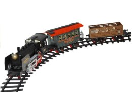 LEAN Toys Duża Kolejka Elektryczna Wagony Świeci Gra 650 cm