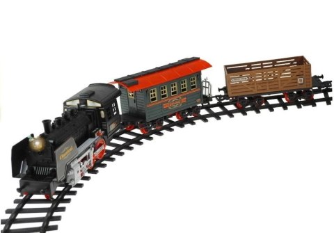 LEAN Toys Duża Kolejka Elektryczna Wagony Świeci Gra 650 cm LEAN Toys Duża Kolejka Elektryczna Wagony Świeci Gra 650 cm