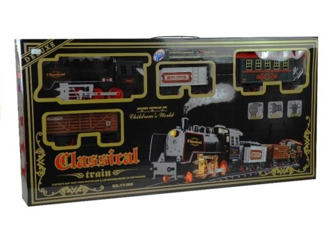 LEAN Toys Duża Kolejka Elektryczna Wagony Świeci Gra 650 cm LEAN Toys Duża Kolejka Elektryczna Wagony Świeci Gra 650 cm