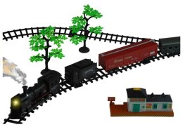 LEAN Toys Duża Kolejka z Dymem Światło + 4 Wagony Tor 156 cm