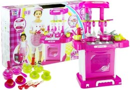 LEAN Toys Duża Kuchnia 2w1 Światło Dźwięk Składana Walizka