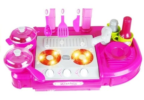 LEAN Toys Duża Kuchnia 2w1 Światło Dźwięk Składana Walizka LEAN Toys Duża Kuchnia 2w1 Światło Dźwięk Składana Walizka