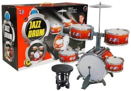 LEAN Toys Duża Perkusja 5 Bębnów Talerz Instrument Dziecięcy