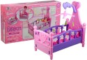 LEAN Toys Duże Łóżeczko Dla Lalki z Karuzelką i Pościelą