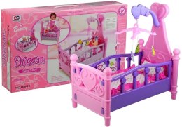 LEAN Toys Duże Łóżeczko Dla Lalki z Karuzelką i Pościelą