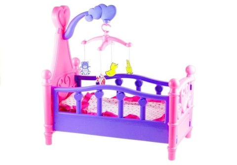 LEAN Toys Duże Łóżeczko Dla Lalki z Karuzelką i Pościelą LEAN Toys Duże Łóżeczko Dla Lalki z Karuzelką i Pościelą