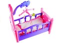 LEAN Toys Duże Łóżeczko Dla Lalki z Karuzelką i Pościelą