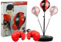 LEAN Toys Duży Zestaw Bokserski + Rękawice Gruszka Stojak