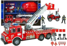 LEAN Toys Duży Zestaw Straz Pożarna Kask Quad Strażacki