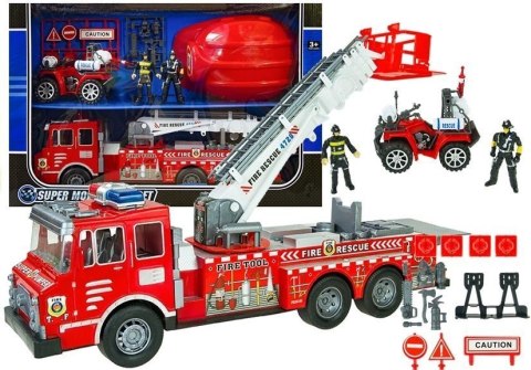 LEAN Toys Duży Zestaw Straz Pożarna Kask Quad Strażacki LEAN Toys Duży Zestaw Straz Pożarna Kask Quad Strażacki