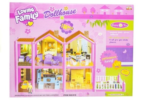 LEAN Toys Duży domek dla lalek z akcesoriami + Meble 69cm LEAN Toys Duży domek dla lalek z akcesoriami + Meble 69cm