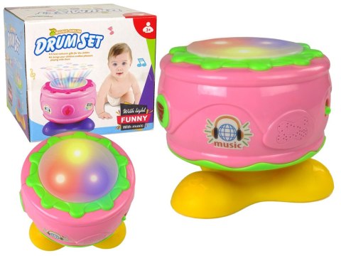 LEAN Toys Interaktywny Grający Bębenek dla Malucha Różowy LEAN Toys Interaktywny Grający Bębenek dla Malucha Różowy