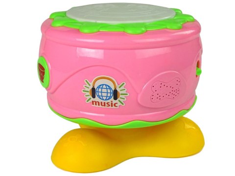 LEAN Toys Interaktywny Grający Bębenek dla Malucha Różowy LEAN Toys Interaktywny Grający Bębenek dla Malucha Różowy