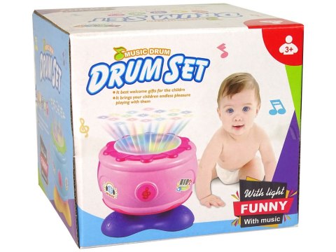 LEAN Toys Interaktywny Grający Bębenek dla Malucha Różowy LEAN Toys Interaktywny Grający Bębenek dla Malucha Różowy