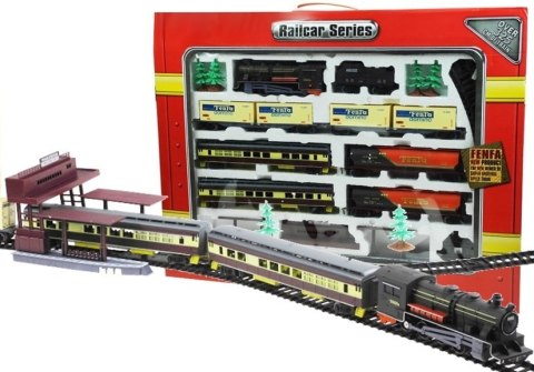LEAN Toys Kolejka FENFA Gigant 7 Wagonów Światło 10m LEAN Toys Kolejka FENFA Gigant 7 Wagonów Światło 10m