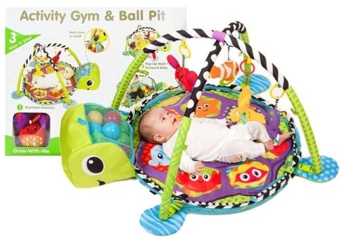 LEAN Toys Mata Edukacyjna Dla Maluszka Żółw 3w1 Basen Piłki LEAN Toys Mata Edukacyjna Dla Maluszka Żółw 3w1 Basen Piłki