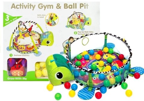 LEAN Toys Mata Edukacyjna Dla Maluszka Żółw 3w1 Basen Piłki LEAN Toys Mata Edukacyjna Dla Maluszka Żółw 3w1 Basen Piłki