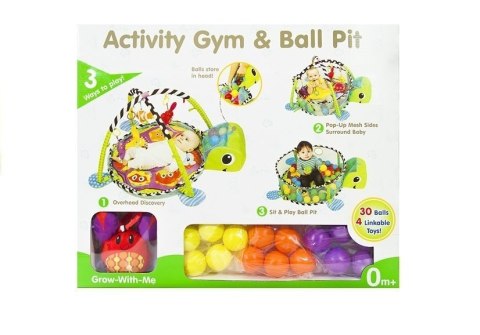 LEAN Toys Mata Edukacyjna Dla Maluszka Żółw 3w1 Basen Piłki LEAN Toys Mata Edukacyjna Dla Maluszka Żółw 3w1 Basen Piłki