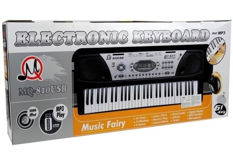 LEAN Toys Organy Keyboard + Mikrofon Zasilacz MQ-810 MP3 LEAN Toys Organy Keyboard + Mikrofon Zasilacz MQ-810 MP3