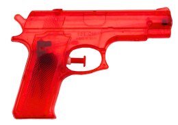LEAN Toys Pistolet Na Wodę Mały Plastikowy Czerwony 15 cm x 10,5 cm