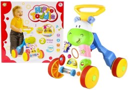 LEAN Toys Wesoły Pchacz Hipopotam z Lusterkiem Gumowe Koła