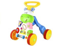 LEAN Toys Wesoły Pchacz Hipopotam z Lusterkiem Gumowe Koła