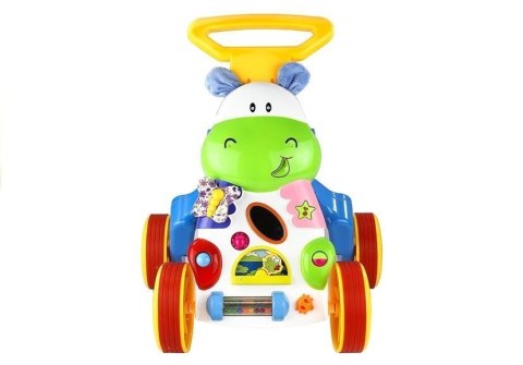 LEAN Toys Wesoły Pchacz Hipopotam z Lusterkiem Gumowe Koła LEAN Toys Wesoły Pchacz Hipopotam z Lusterkiem Gumowe Koła
