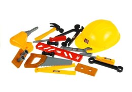 LEAN Toys Zestaw Narzędzi w Skrzynce Majsterkowicz Kask 20 elementów