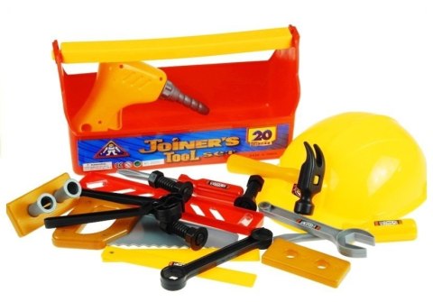 LEAN Toys Zestaw Narzędzi w Skrzynce Majsterkowicz Kask 20 elementów LEAN Toys Zestaw Narzędzi w Skrzynce Majsterkowicz Kask 20 elementów