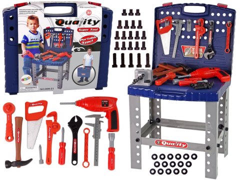 LEAN Toys Zestaw Narzędzi w Walizce Wiertarka Stolik Warsztat Akcesoria