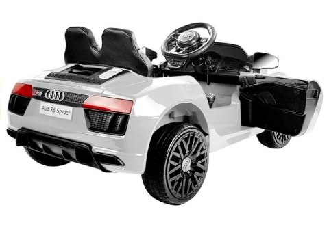 LEAN CARS Auto na Akumulator Audi R8 Spyder Biały LEAN CARS Auto na Akumulator Audi R8 Spyder Biały