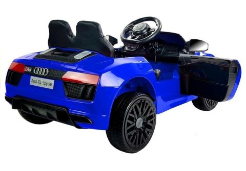 LEAN CARS Auto na Akumulator Audi R8 Spyder Niebieskie Lakierowane LEAN CARS Auto na Akumulator Audi R8 Spyder Niebieskie Lakierowane