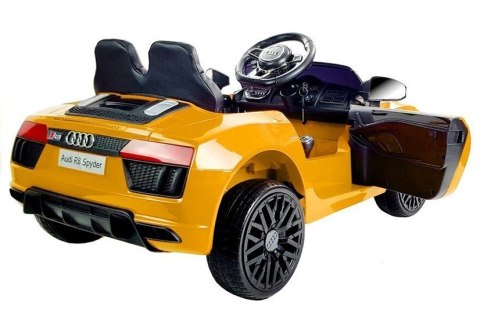 LEAN CARS Auto na Akumulator Audi R8 Spyder Żółty LEAN CARS Auto na Akumulator Audi R8 Spyder Żółty
