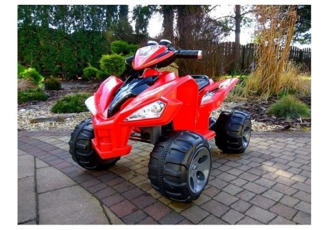 LEAN CARS Quad na Akumulator Duże Koła Czerwony LEAN CARS Quad na Akumulator Duże Koła Czerwony