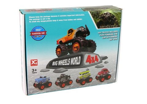 LEAN Toys Auto 4x4 Klasyczny Model Na Dużych Kołach 4 Kolory LEAN Toys Auto 4x4 Klasyczny Model Na Dużych Kołach 4 Kolory