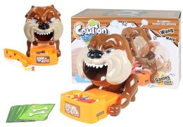 LEAN Toys Gra Zręcznościowa Zły Pies Na Baterie Buldog Brązowy