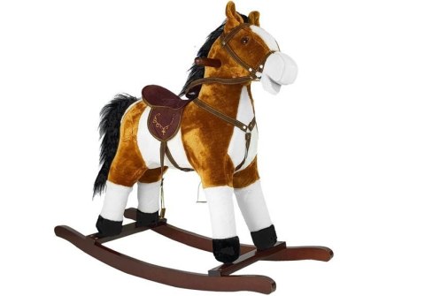 LEAN Toys Koń Na Biegunach 74cm Jasny Brąz Rusza Pyskiem Ogonem LEAN Toys Koń Na Biegunach 74cm Jasny Brąz Rusza Pyskiem Ogonem