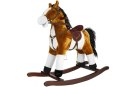 LEAN Toys Koń Na Biegunach 74cm Jasny Brąz Rusza Pyskiem Ogonem