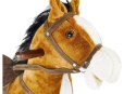 LEAN Toys Koń Na Biegunach 74cm Jasny Brąz Rusza Pyskiem Ogonem