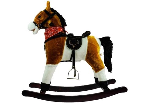 LEAN Toys Koń Na Biegunach 74cm Jasny Brąz Rusza Pyskiem Ogonem LEAN Toys Koń Na Biegunach 74cm Jasny Brąz Rusza Pyskiem Ogonem