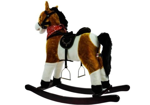 LEAN Toys Koń Na Biegunach 74cm Jasny Brąz Rusza Pyskiem Ogonem LEAN Toys Koń Na Biegunach 74cm Jasny Brąz Rusza Pyskiem Ogonem