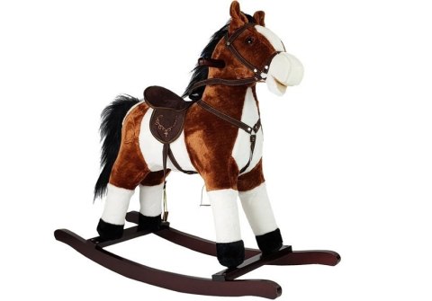 LEAN Toys Koń Na Biegunach Ciemny Brąz Dźwięki Rusza Pyskiem Ogonem 74 cm LEAN Toys Koń Na Biegunach Ciemny Brąz Dźwięki Rusza Pyskiem Ogonem 74 cm